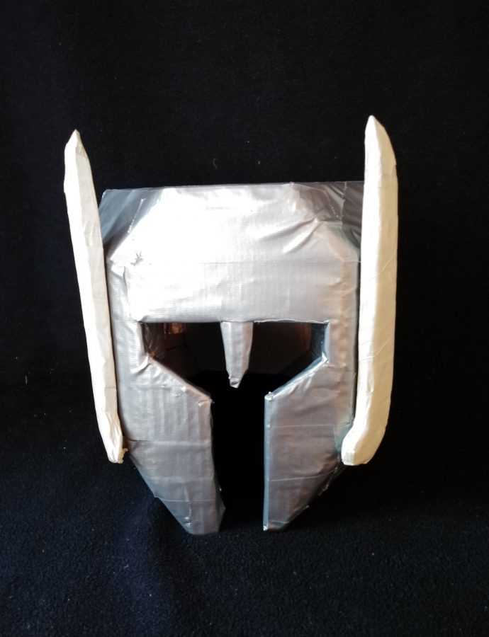 Cardboard gladiator helmet